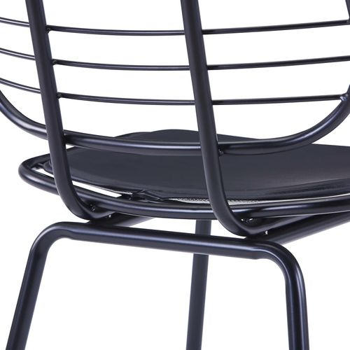 Stolice sa sjedalima od umjetne kože 6 kom crne čelične slika 14