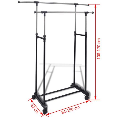 Podesivi stalci za odjeću s 2 prečke za vješanje 2 kom slika 32