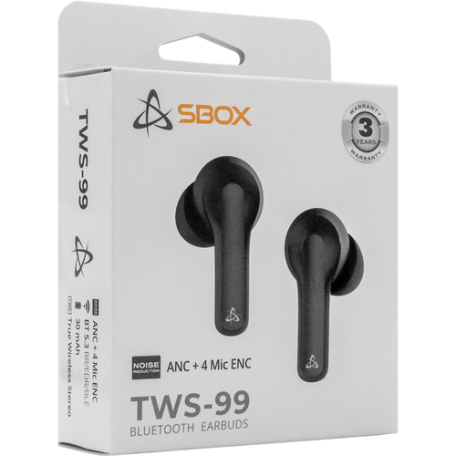 Sbox bluetooth EARBUDS Slušalice + mikrofon EB-TWS99 Crne / ANC+ 4 Mic ENC slika 5