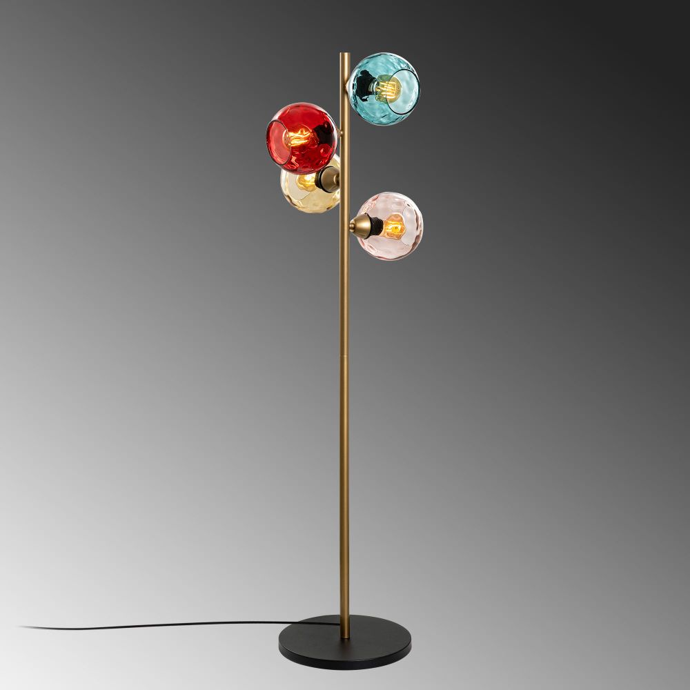 Podna Lampa Benek 15-14546 - Višebojna Zlatna slika 6