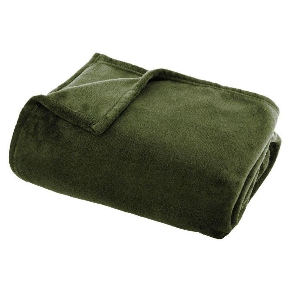 ATMOSPHERA deka flanel - maslinasto zelena - 125x150 cm slika 1