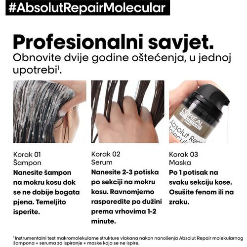 L'Oreal Professionnel Serum za obnovu kose Absolut Repair Molecular Rinse off - 250 ml slika 5