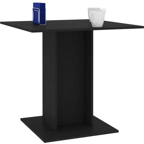 Blagovaonski stol crni 80 x 80 x 75 cm od iverice slika 15