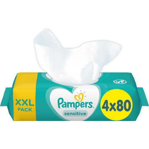 Pampers vlažne maramice Sensitive 4 x 80 komada slika 1