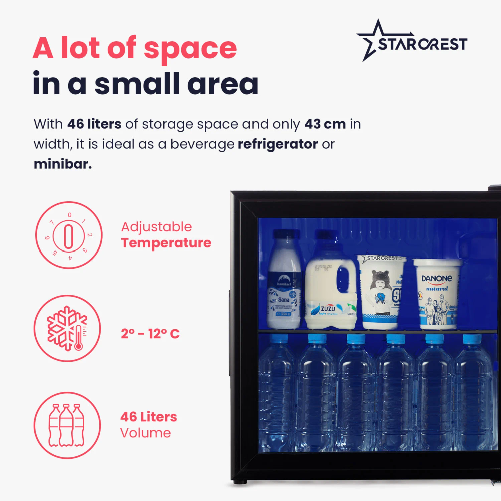STARCREST SBC-5010BK Mini hladnjak 46 L crni slika 4