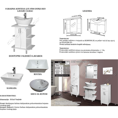 Ceramica Lux Kontesa ugradna S-500 slika 2