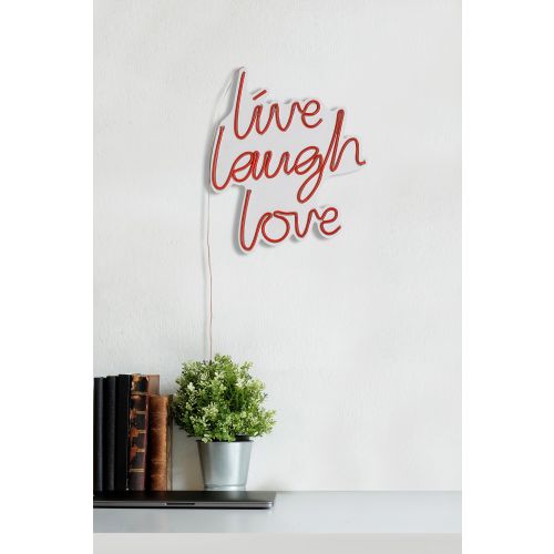 Wallity Ukrasna plastična LED rasvjeta, Live Laugh Love - Red slika 13