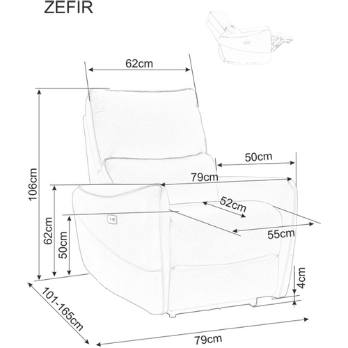 Fotelja Zefir - Siva slika 10