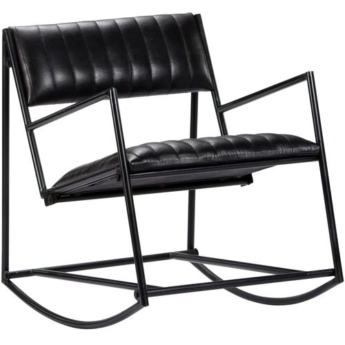 282905 Rocking Chair Black Real Leather slika 20