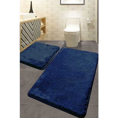 Havai - Dark Blue Dark Blue Acrylic Bathmat Set (2 Pieces) slika 1