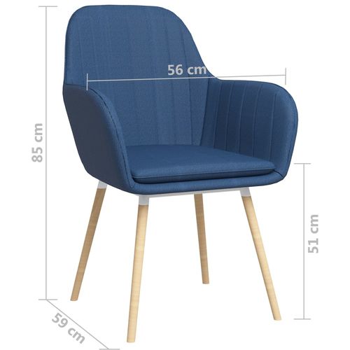 Blagovaonske stolice s naslonima za ruke 4 kom plave od tkanine slika 7