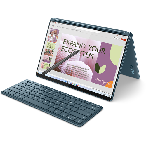 Lenovo 82YQ0034RM Yoga Book 9 13IRU8 (Tidal Teal, Aluminium) 10-Core i7-1355U (2P+8E) 3.7-5.0GHz/12MB 16GB DDR5 1TB-NVMe 2x 13.3" 2.8K (2880x1800) OLED 400n DolbyVision Glass DigitalPen3 Touch 5MP+IR Iris-Xe WiFi A/X BT5.1 3xTB4 80Wh 1.34kg Win11Home slika 1