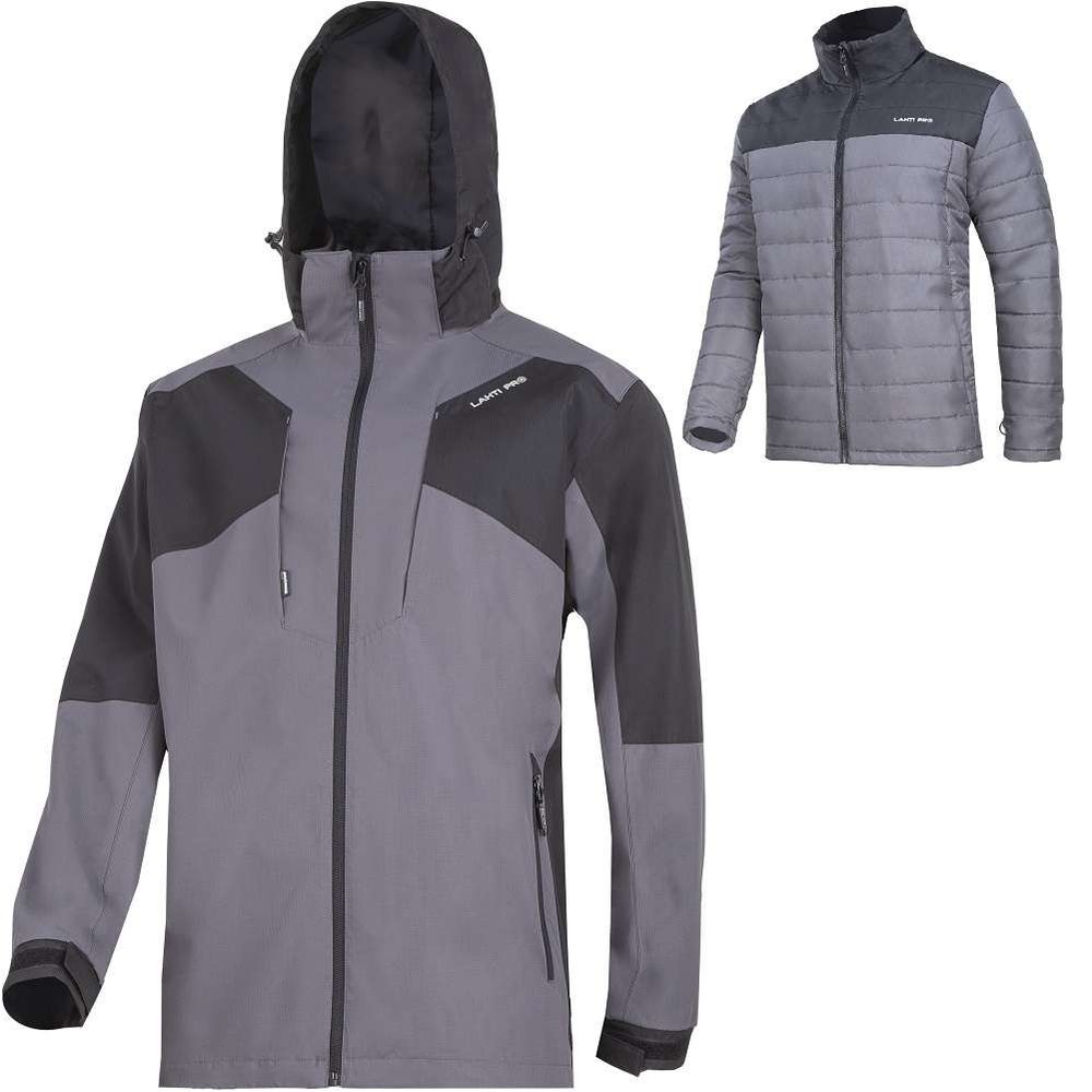 JAKNA S ODSTRANJIVOM PODLOGOM, CRNO-SIVA 3XL  L4094006 slika 1