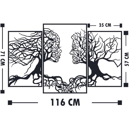 Love Tree Black Decorative Metal Wall Accessory slika 4