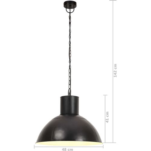 Viseća svjetiljka 25 W crna okrugla 48 cm E27 slika 32
