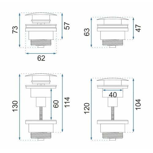 REA Sifon za umivaonik Klik-Klak Universal Chrome slika 3