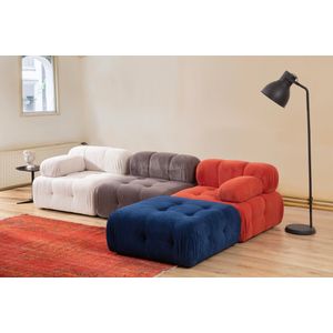 Doblo Troosjed s Poufom (L1-O1-1R-Pouffe) - Višebojni Crveni, Bijeli, Plavi, Sivi Kutni Sofe