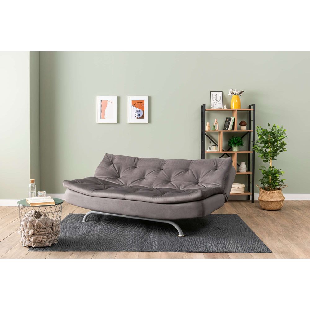 Sofa na razvlačenje Rivo - Sivi 3-sjedalni slika 3
