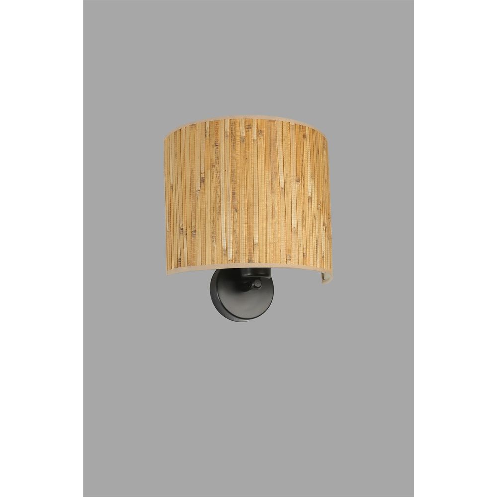 Bambu 07 Abajurlu Oval Aplik Oak Black Zidna Lampa slika 4