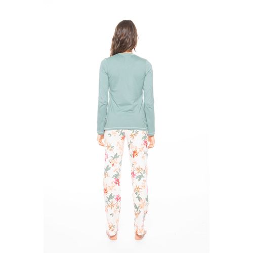 Ženska pamučna pidžama s hlačama cvjetnog uzorka slika 9