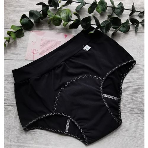 Menstrualne gaćice HEAVY flow (jako upijanje), high waist, crne slika 1