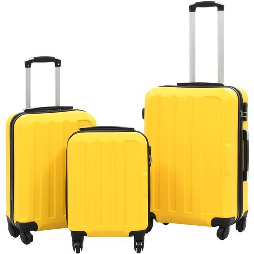3-dijelni set čvrstih kovčega žuti ABS slika 1