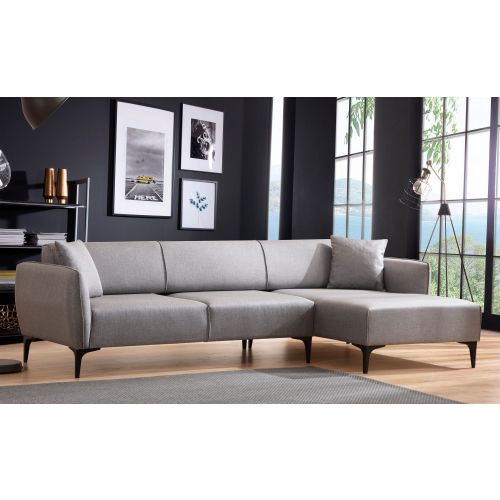 Atelier Del Sofa Kutna garnitura, Sivo, Belissimo Right - Grey slika 2