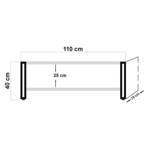 Hanah Home Cosmo Rectus Atlantic Pine Crni Sto za Kafu slika 4