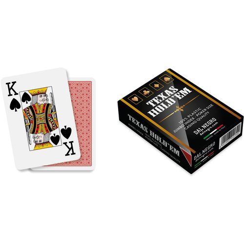 Dal Negro karte za poker 100% plastika jumbo index, crvene slika 2