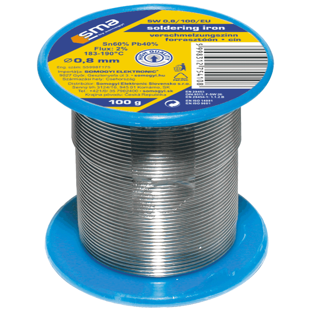 SMA Tinol za lemljenje, Ø0.8 mm, 100g - SW 0.8/100 slika 1