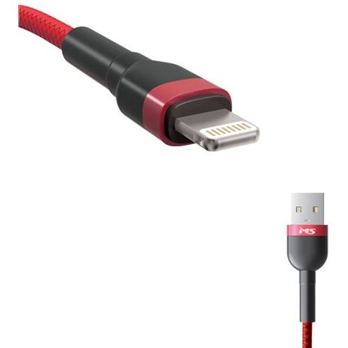 MS CABLE USB-A 2.0 -> LIGHTNING, 2m, crveni slika 1