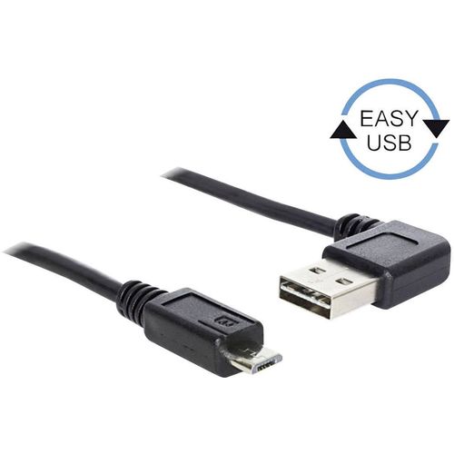 Delock USB kabel USB 2.0 USB-A utikač, USB-Micro-B utikač 1.00 m crna pozlaćeni kontakti, UL certificiran 83382 slika 6