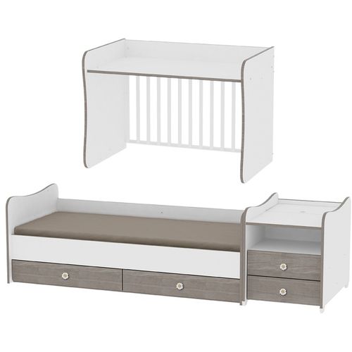 LORELLI BED COMBO Modularni krevetić 4u1 s Mehanizmom Ljuljanja White 172 x 72 cm slika 4