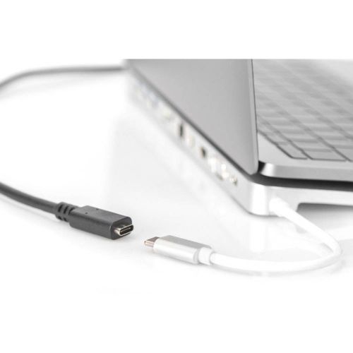 Digitus USB kabel USB 2.0 USB-C® utičnica, USB-C® utikač 1.50 m crna fleksibilan, zaštićen s folijom, pletena zaštita AK-300210-015-S slika 3