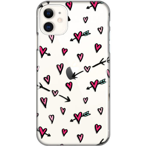 Torbica Silikonska Print Skin za iPhone 11 6.1 Heart Pattern slika 1