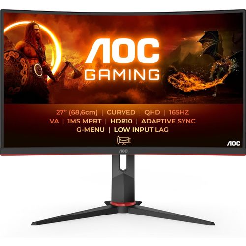 AOC CQ27G2S 27'' QHD zakrivljeni gaming monitor s 165Hz slika 1