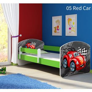Dječji krevet ACMA s motivom, bočna zelena 140x70 cm 05-red-car