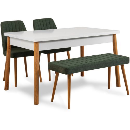 Woody Fashion Set stolova i stolica (4 komada), Atlantski bor Bijela boja zelena, Costa 1070 - 3 AB slika 2