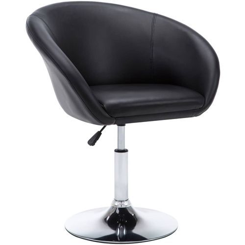 Okretna blagovaonska stolica od umjetne kože crna slika 43
