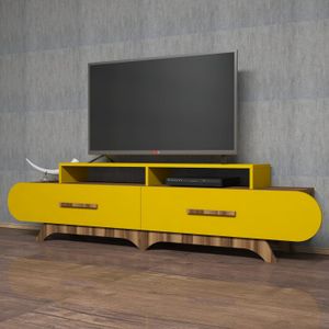 Woody Fashion Stalak za televizor, Flora - Walnut, Yellow