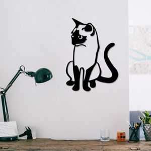 Metalna Dekoracija za Zid 'Cat 2' u Crnoj Boji