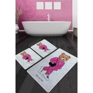 Boss Girl Djt Multicolor Bathmat Set (3 Pieces)