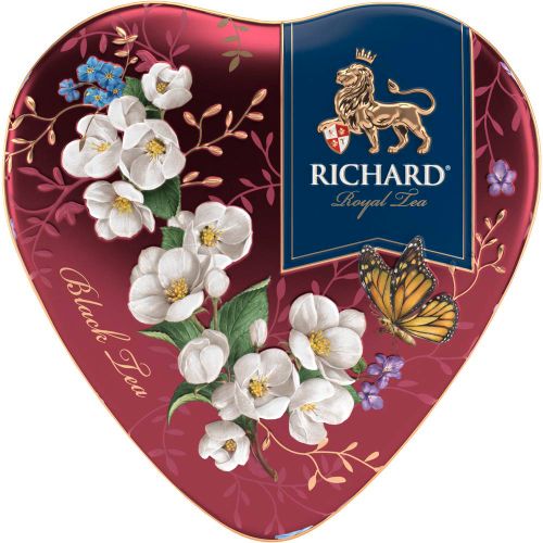 RICHARD Tea Royal Heart - Crni cejlonski čaj krupnog lista, sa bergamotom, vanilom, narandžom i laticama ruže u metalnoj kutiji, rinfuz 30g RED 110947 slika 2