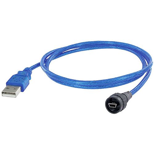 encitech USB kabel USB 2.0 USB-Mini-B utikač, USB-A utikač 1.00 m crna, plava boja  1310-0009-01 slika 1