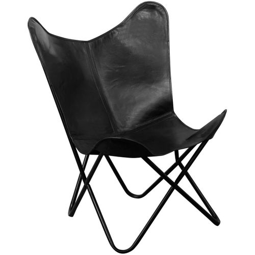 Butterfly stolica od prave kože crna slika 11