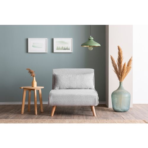 Atelier Del Sofa Naslonjač, Folde Single - Teddy Fabric - Grey slika 2