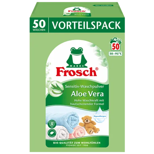 Frosch prašak za veš sensitive powder aloe vera 3,3kg, 50 pranja slika 1