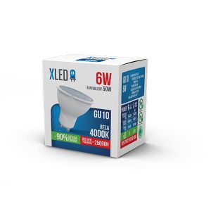 XLED GU10 6W NB LED Sijalica 4000K,220V,ugao osvetljenja 100s,480Lm,Bela 