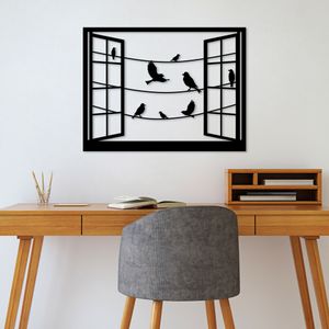 Wallity Metalna zidna dekoracija, Birds in Front Of The Window - 1