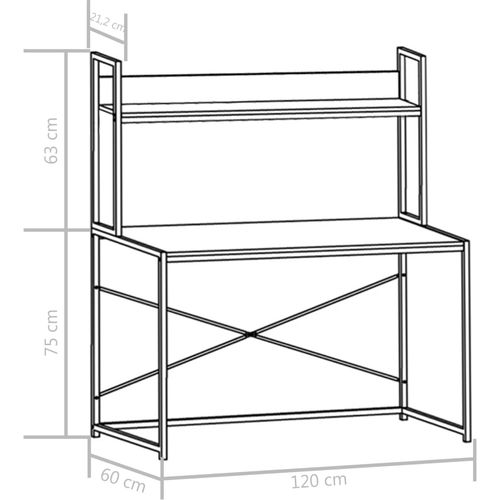 Stol za računalo crni i boja hrasta 120 x 60 x 138 cm slika 16